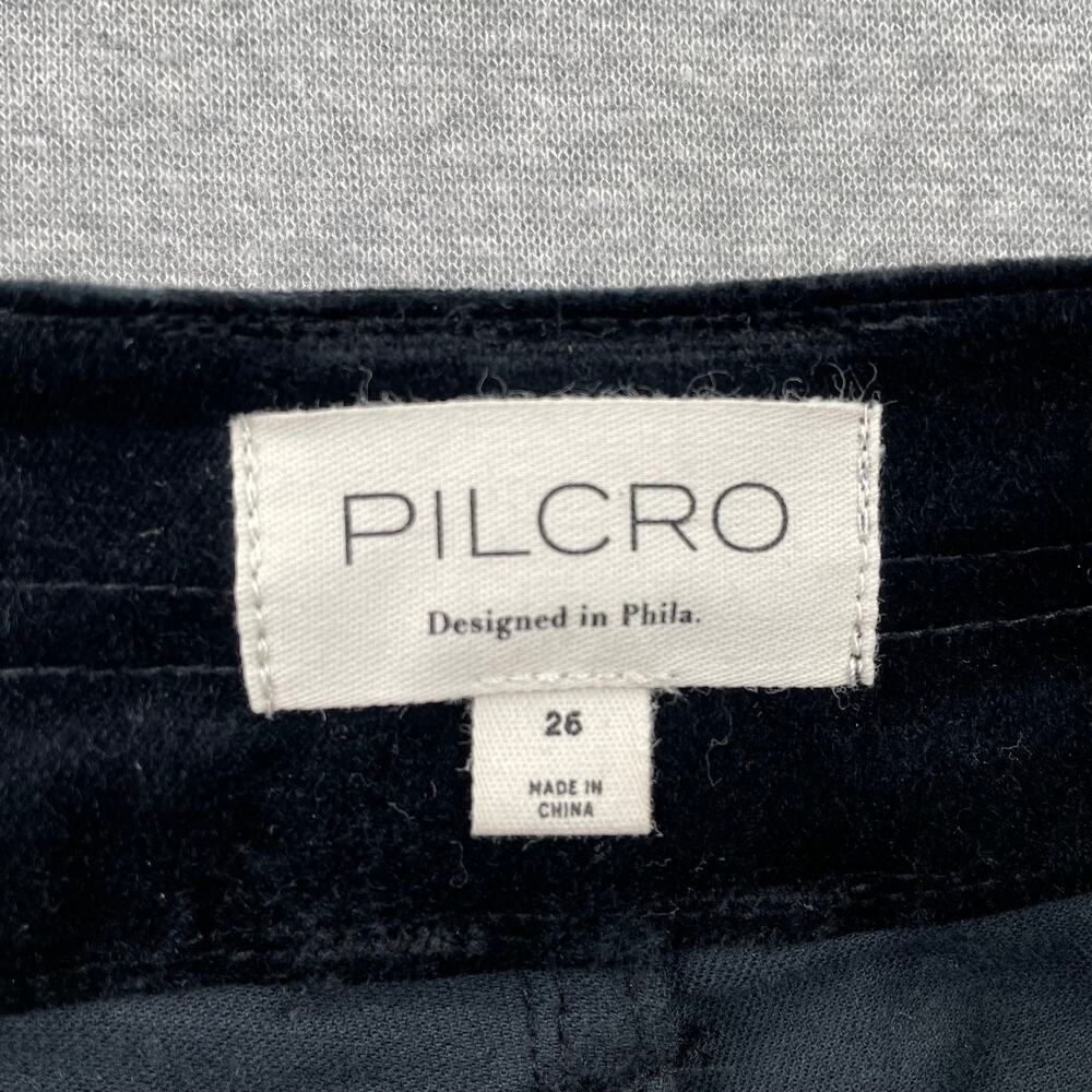 Anthropologie Pilcro The Wanderer Star Embellished Velvet Pants 26 Black Beaded - Picture 12 of 16